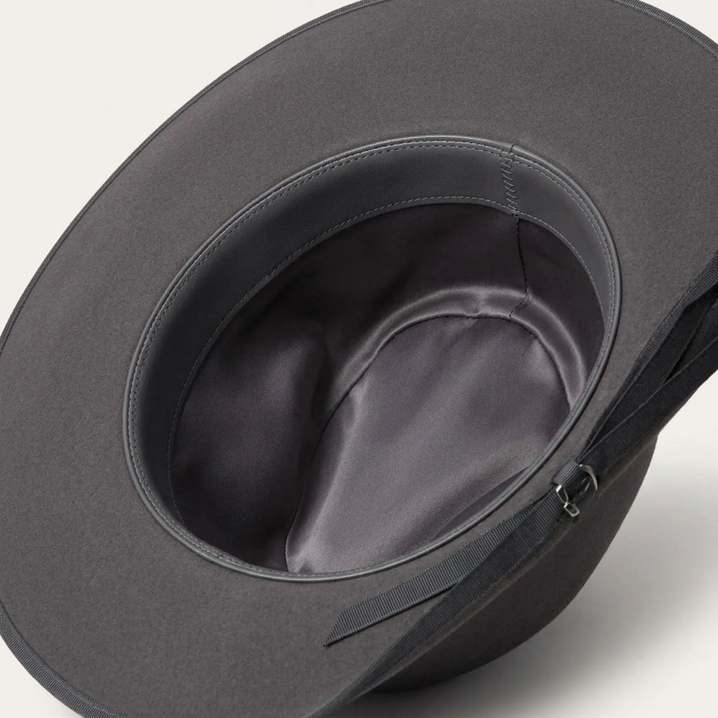 Charcoal Felt Fedora with Grosgrain Bow Band and Classic Crease