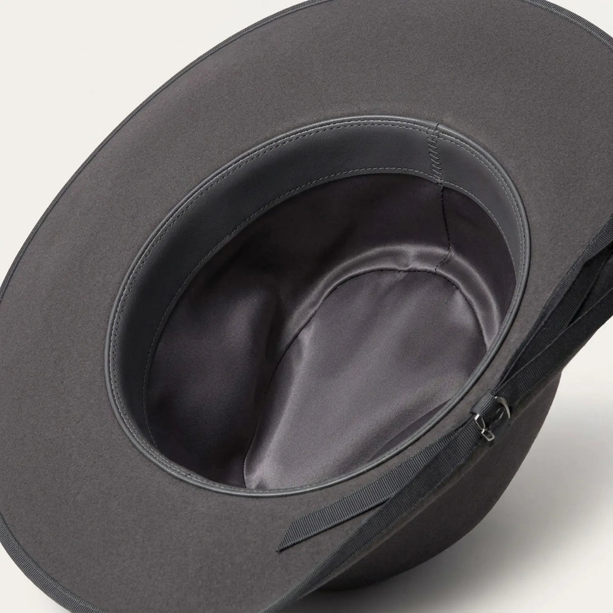 Charcoal Felt Fedora with Grosgrain Bow Band and Classic Crease