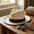 Ivory Straw Fedora with Black Band for Timeless Summer Style
