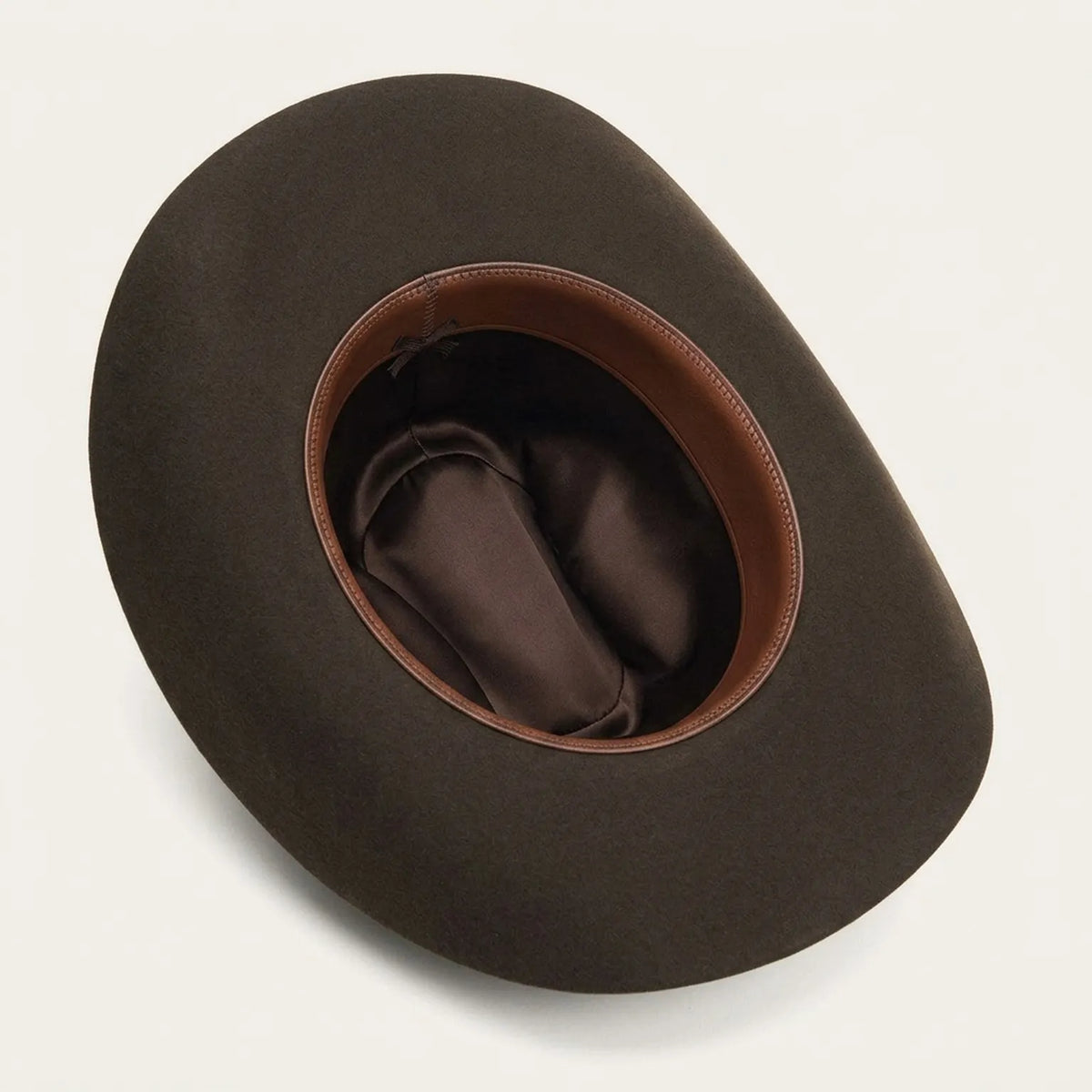Unisex Dark Brown Wool Felt Cowboy Hat with Silver Charm