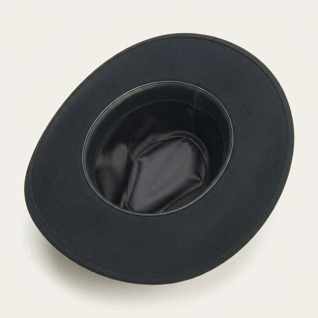 Black Felt Cowboy Hat with Leather Band - Western Style