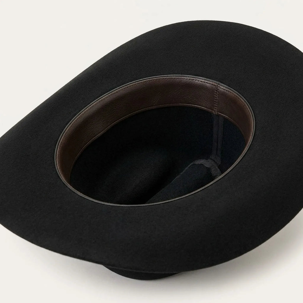 Black Felt Cowboy Hat With Simple Crown and Band