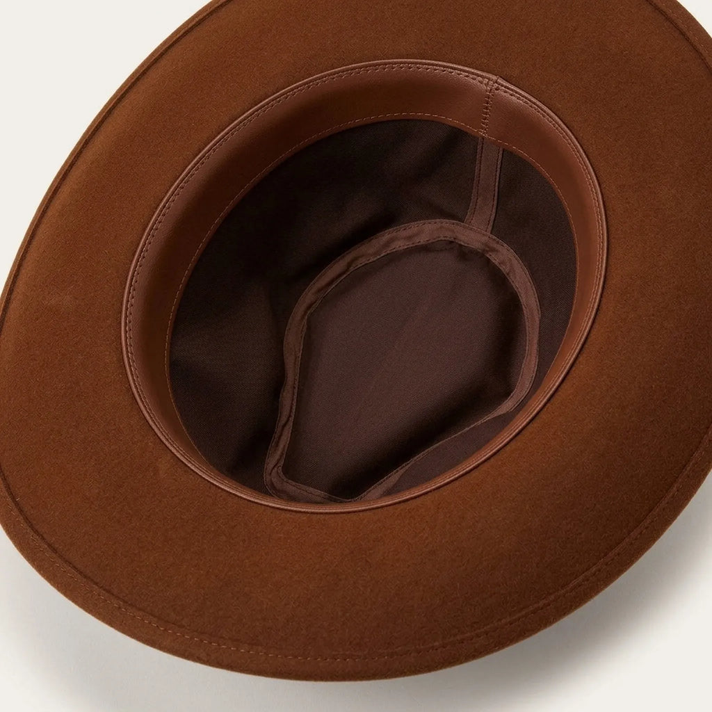 Rust Felt Western Hat with Grosgrain Ribbon - Cowboy Style