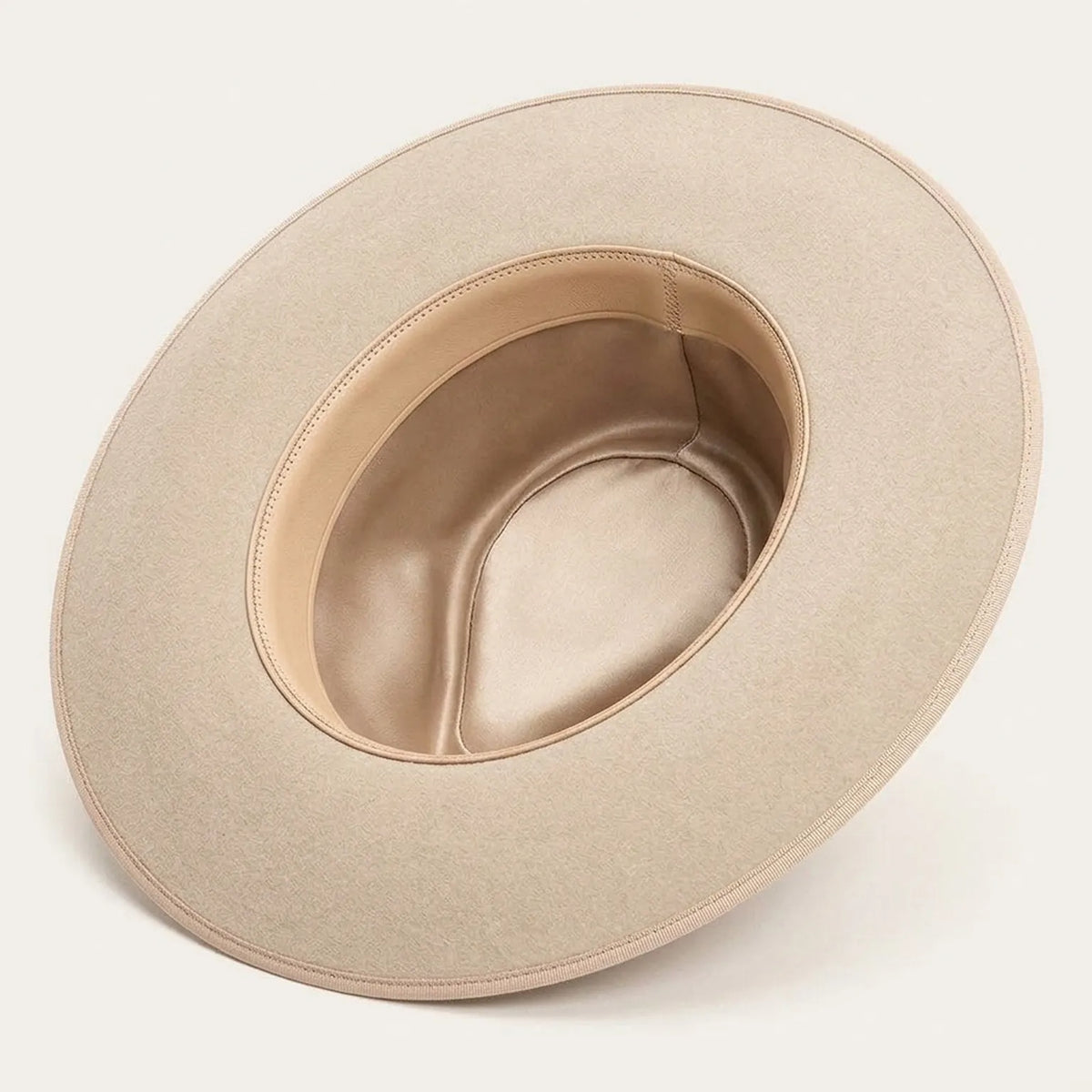 Cream Wide Brim Wool Felt Hat with Feather and Ribbon Band