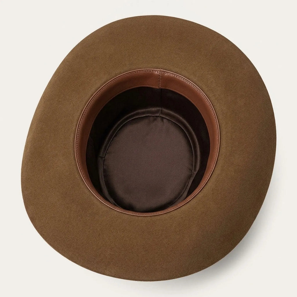 Unisex Brown Wool Felt Cowboy Hat with Leather Concho Band