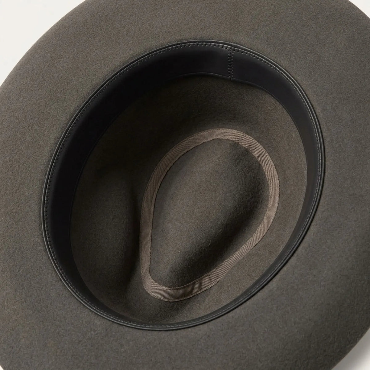 Unisex Gray Wool Felt Western Hat with Feather Band