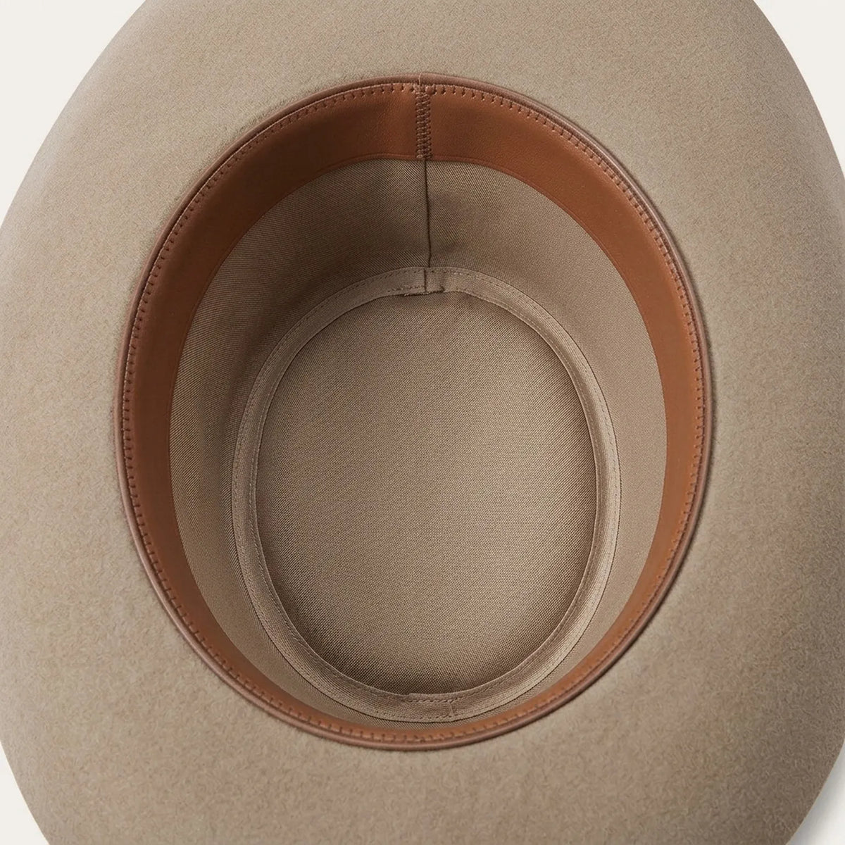 Tan Wool Felt Western Hat with Leather Band and Metal Concho Trim