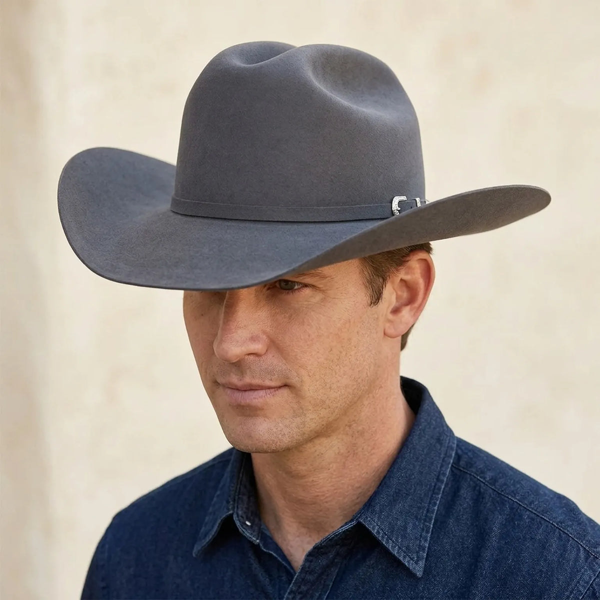 Charcoal Grey Felt Cowboy Hat with Classic Western Style