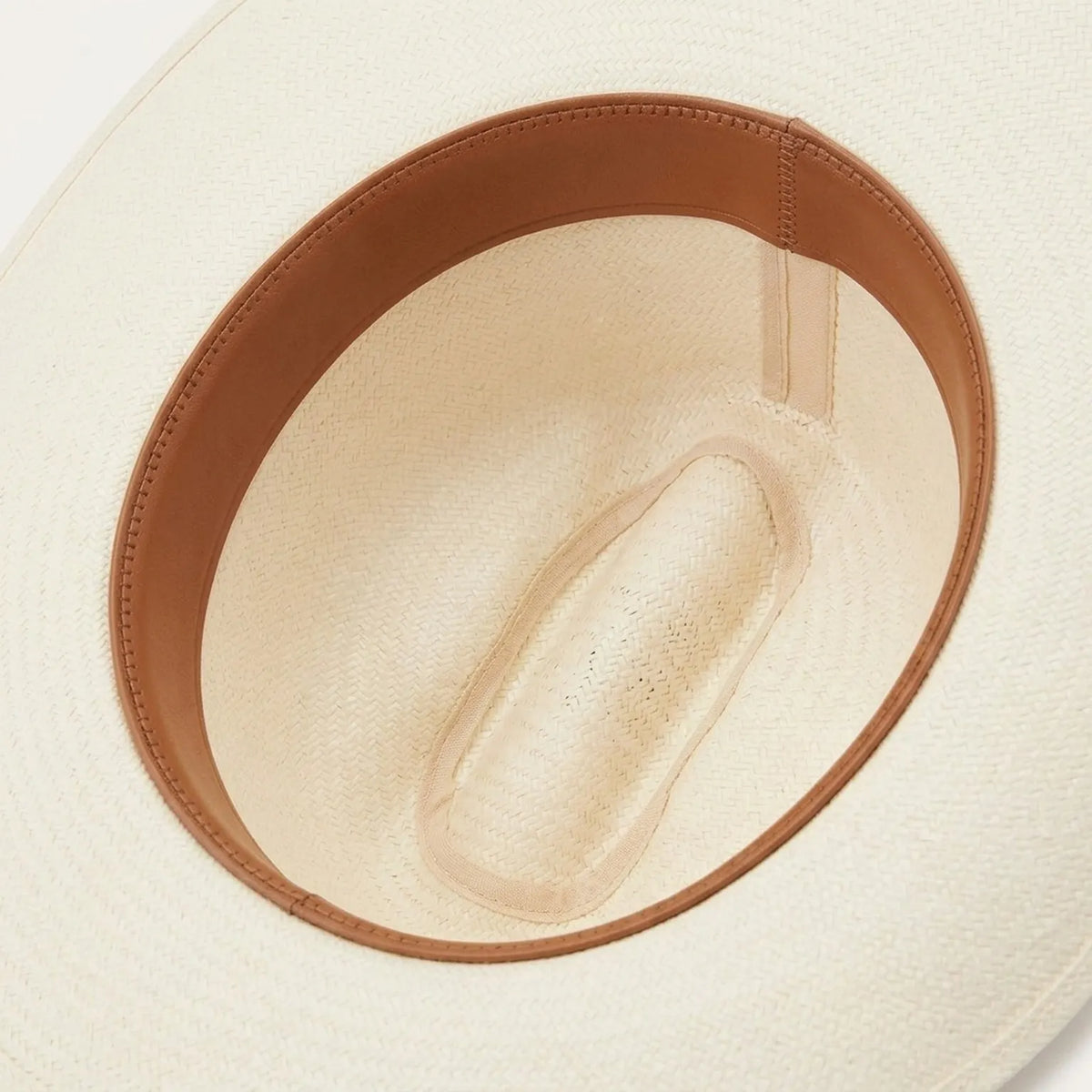 Ivory Straw Western Cowboy Hat with Tan Leather Concho Band