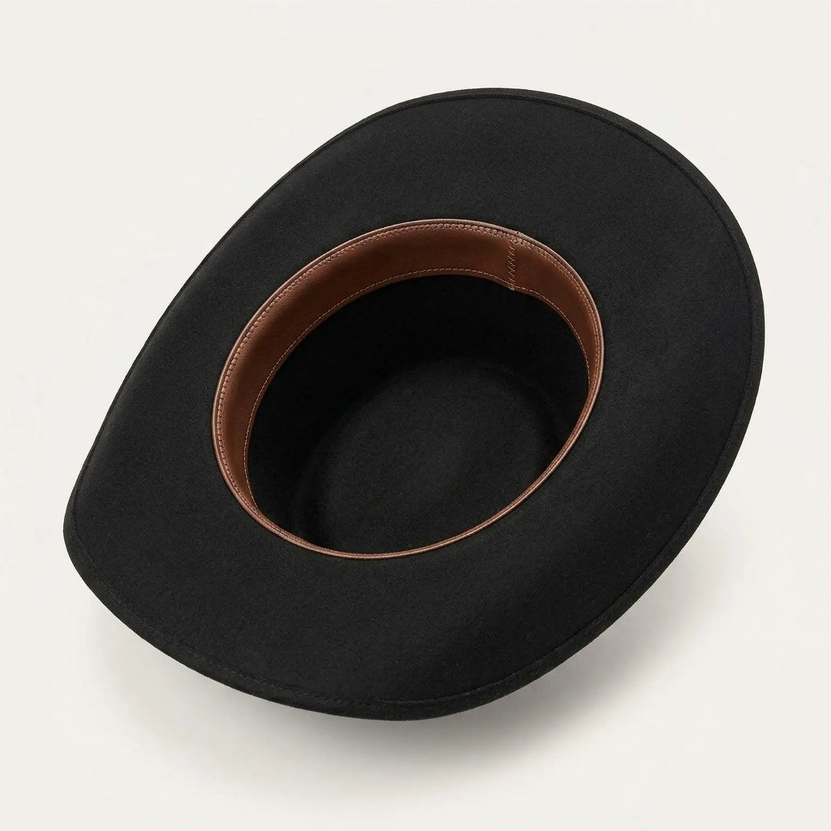Black Flat Crown Western Hat With Embossed Band