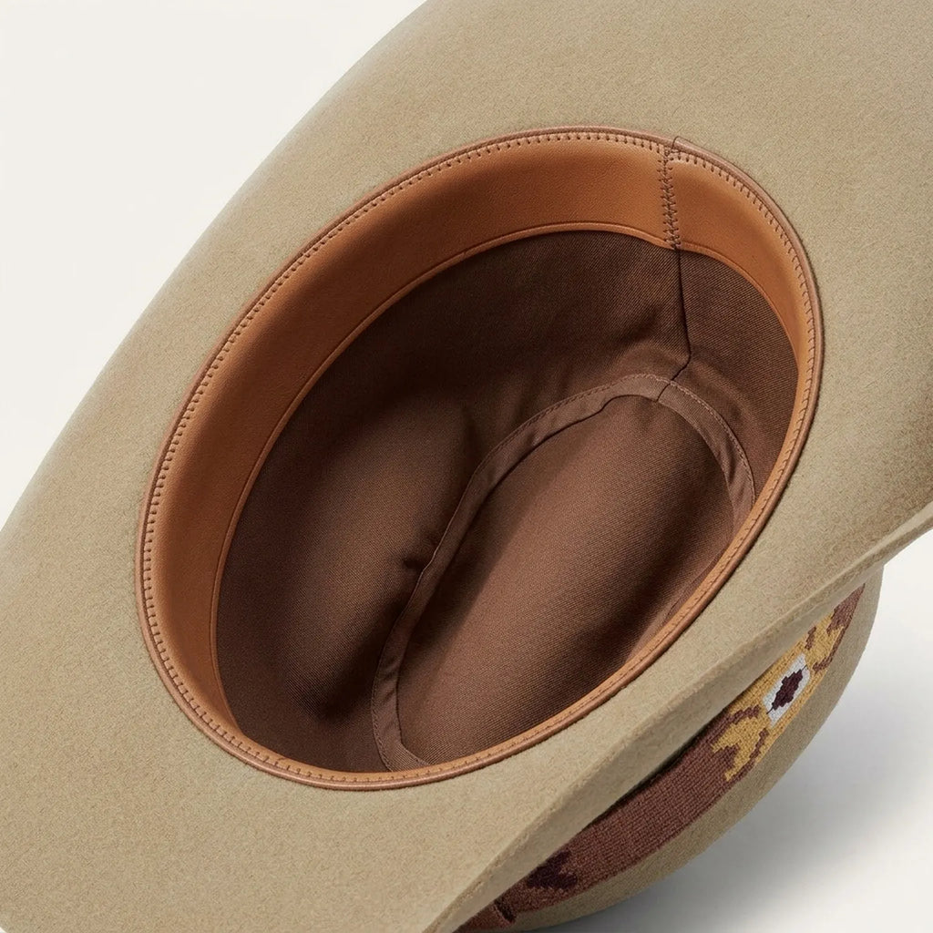 Tan Cowboy Hat With Embroidered Southwestern Band