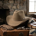 Tan Wool Felt Cowboy Hat With Braided Band Detail