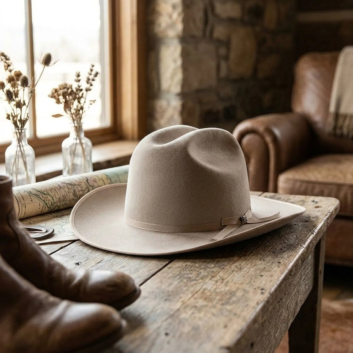 Light Pink Felt Fedora Hat with Grosgrain Band - Classic