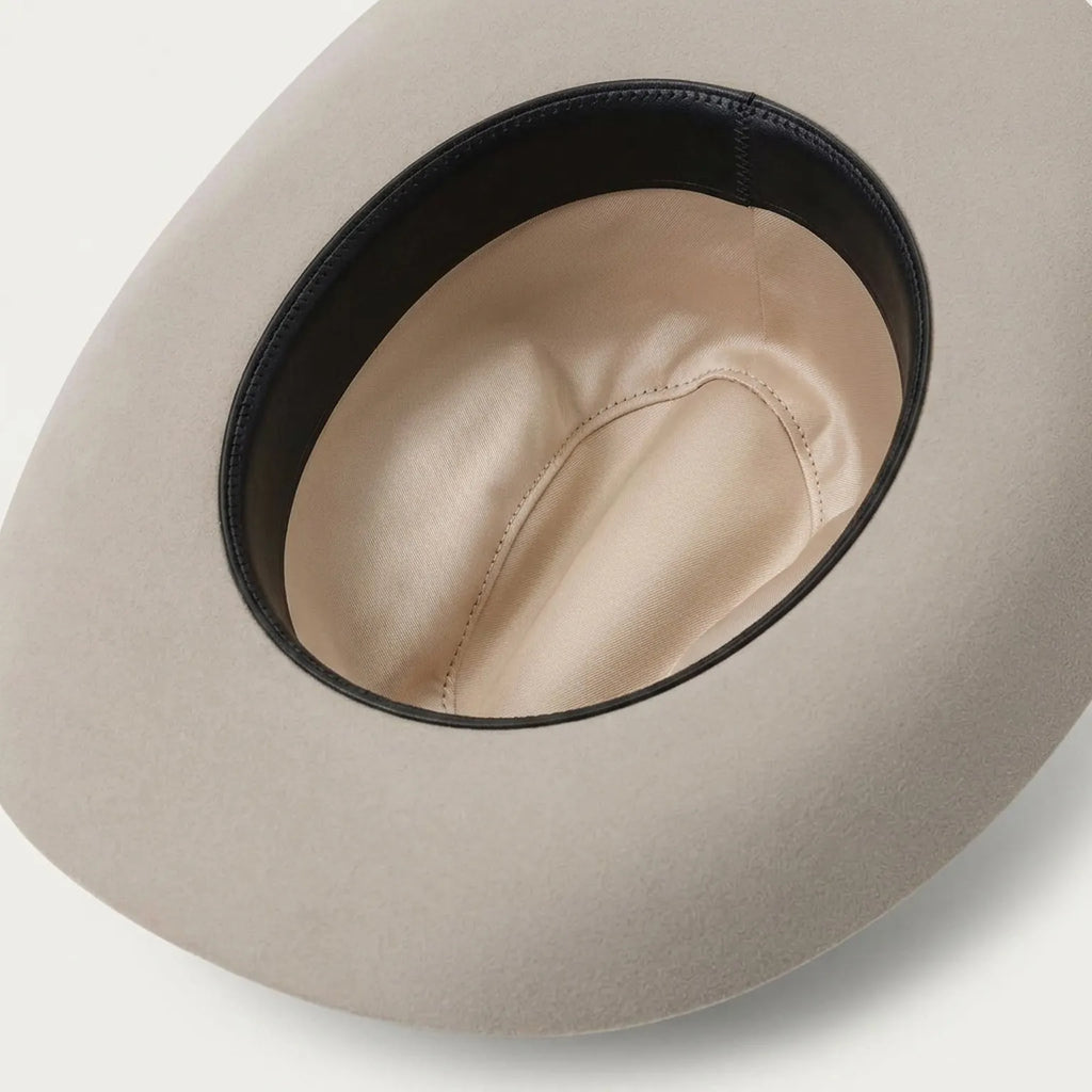 Cream Wool Felt Cowboy Hat with Clean Lines and Brim