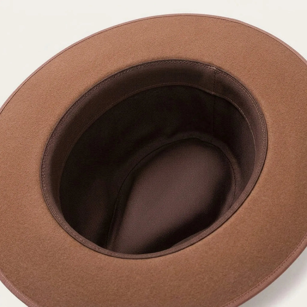 Unisex Camel Wool Felt Fedora Hat with Matching Band
