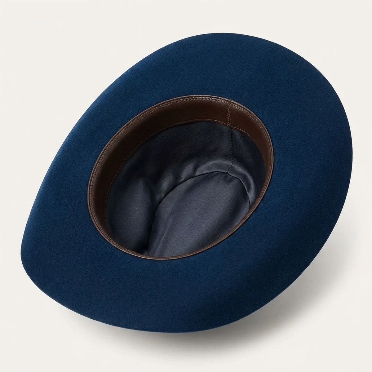 Navy Blue Felt Cowboy Hat With Geometric Woven Band