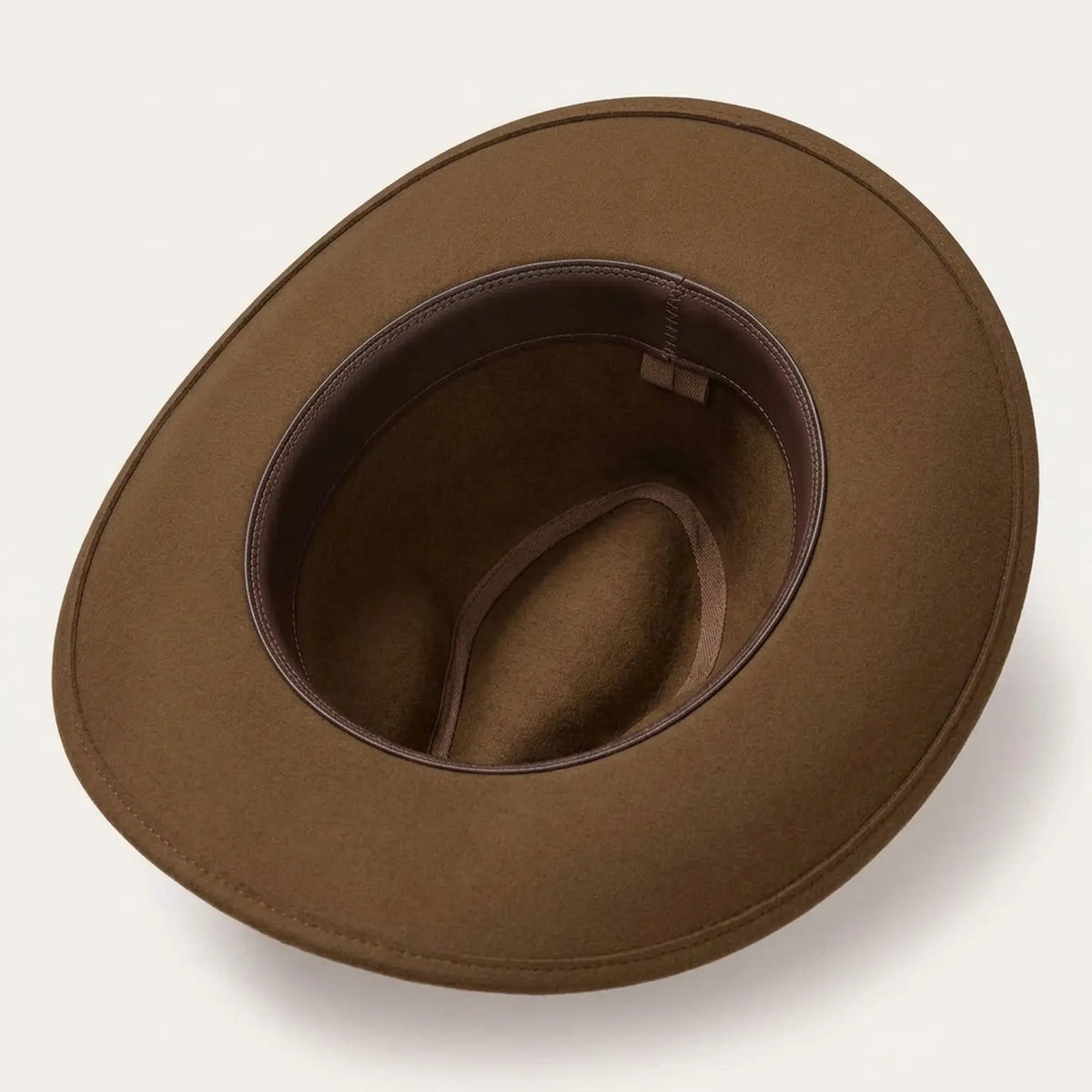 Brown Felt Cowboy Hat with Leather Cord Band and Chin Tie