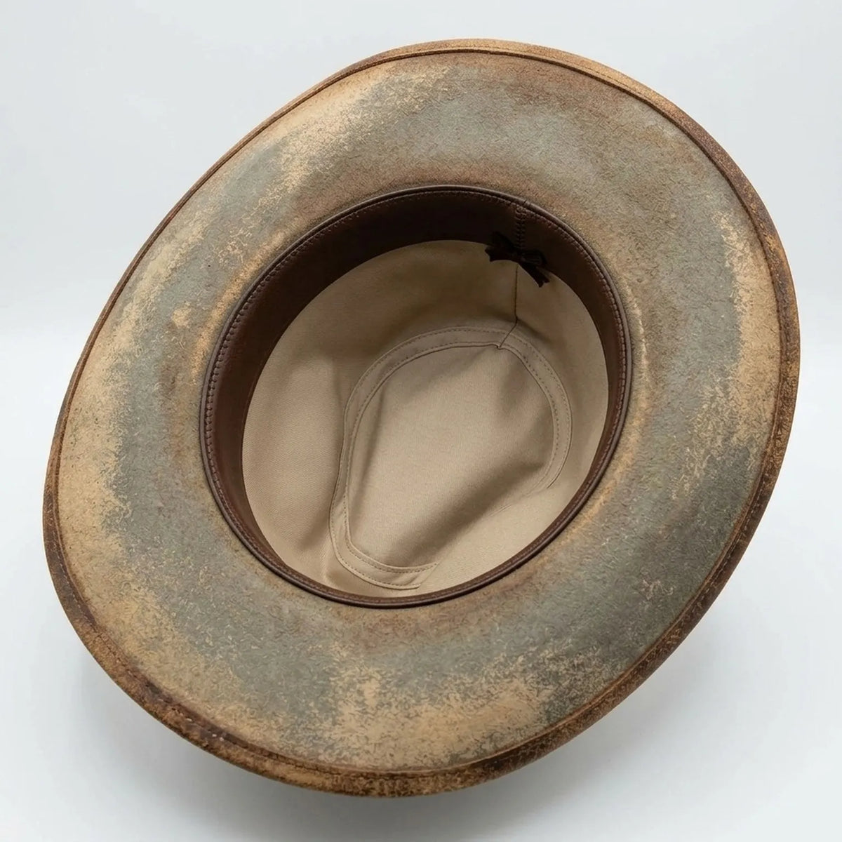 Weathered Tan Western Hat with Croc Leather and Bandana Band