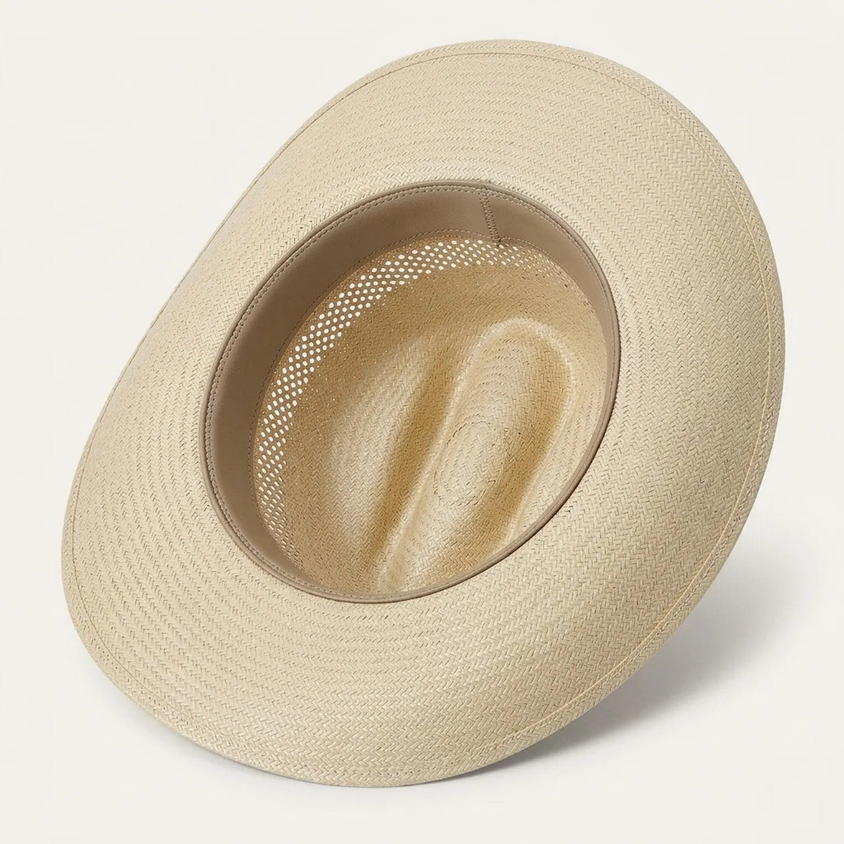 Natural Straw Cowboy Hat with Perforated Crown